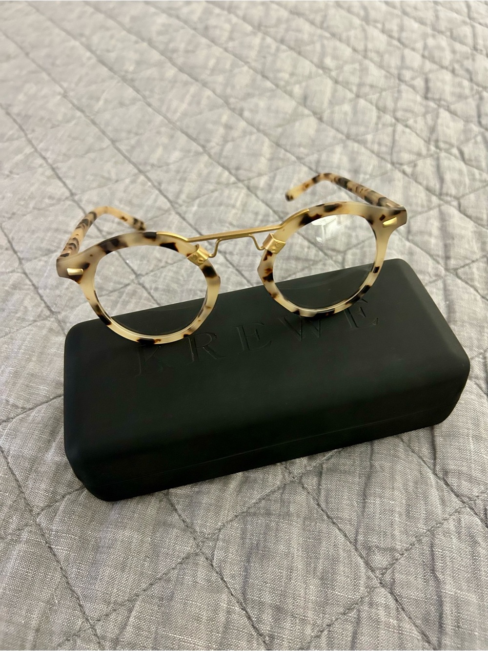 NEW KREWE St. Louis Unisex Eyeglass Frames 44□23 Blonde Tortoise Gold w/Case - Picture 9 of 14